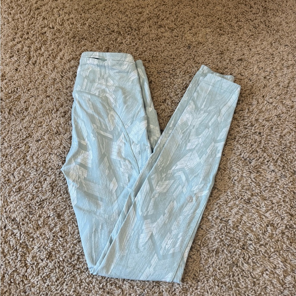 lululemon athletica Light Blue Patterned Leggings - 4